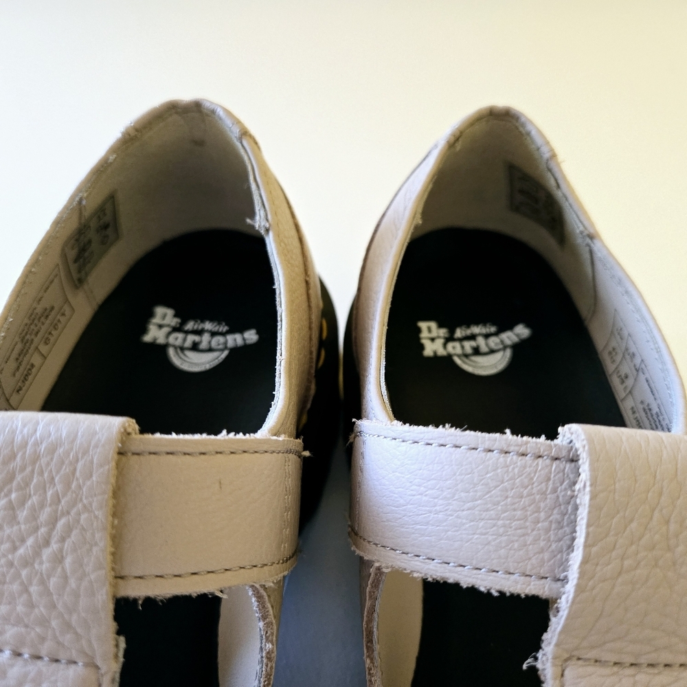 Dr Martens Bethan Pisa Leather Chunky Platform Mary Janes Vintage Taupe Size 8 - Picture 11 of 15